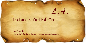 Leipnik Arikán névjegykártya